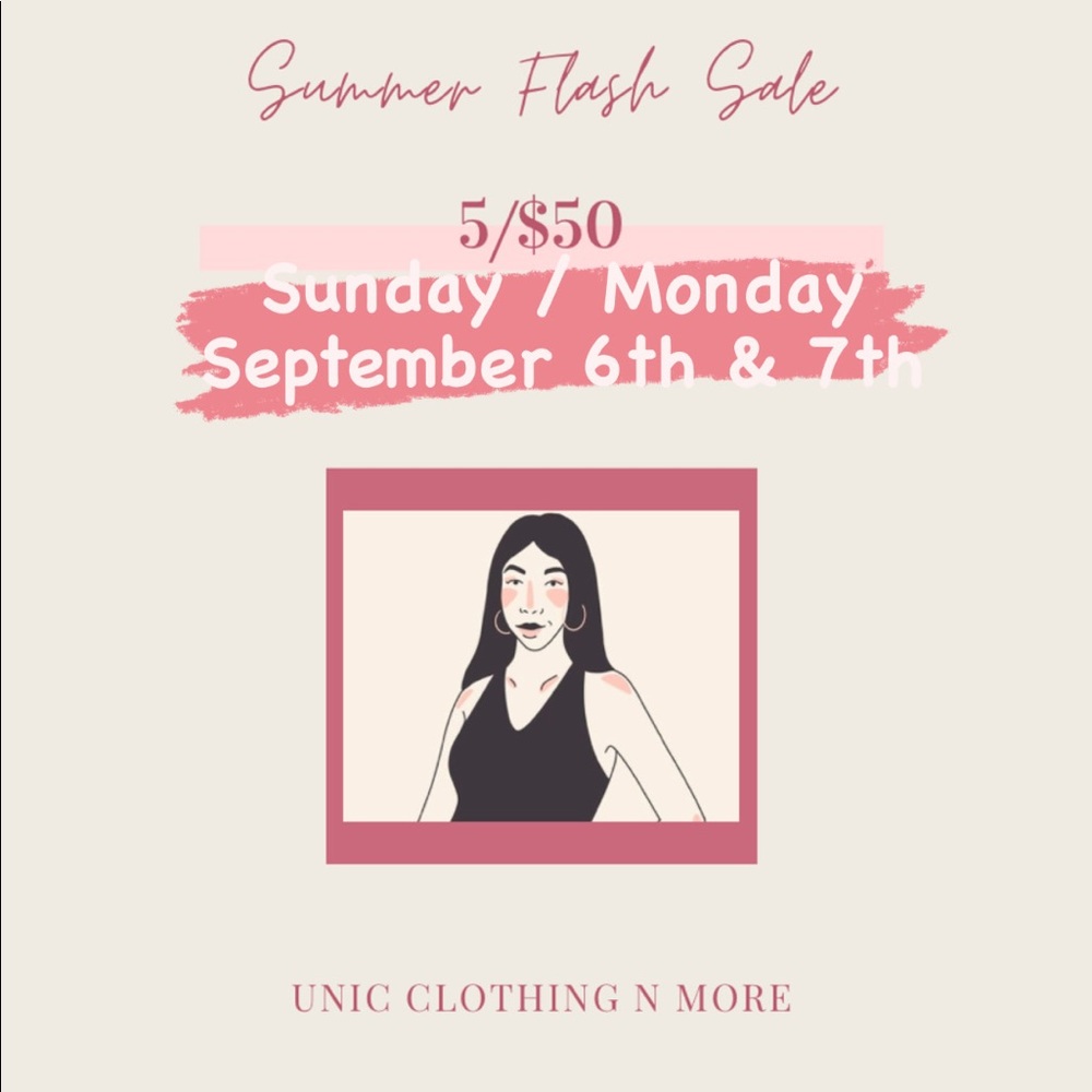 5/$50 SUMMER FLASH SALE